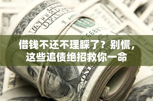 济南借钱不还不理睬了？别慌，这些追债绝招救你一命